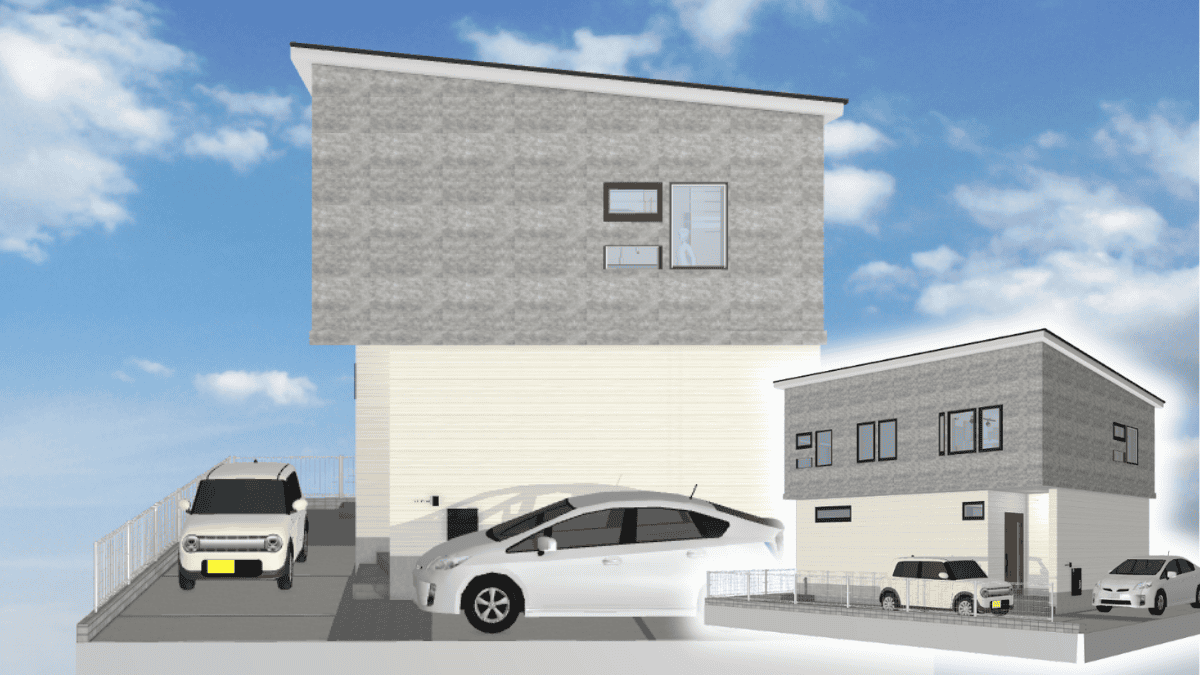 注文住宅の外観をマイホームデザイナーで再現した外観イメージ