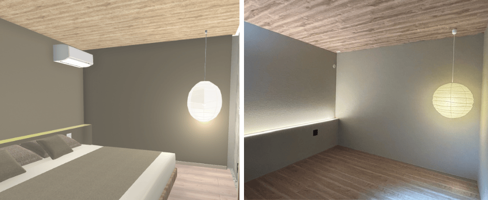 1階寝室を再現した3Dマイホームデザイナーの室内イメージ