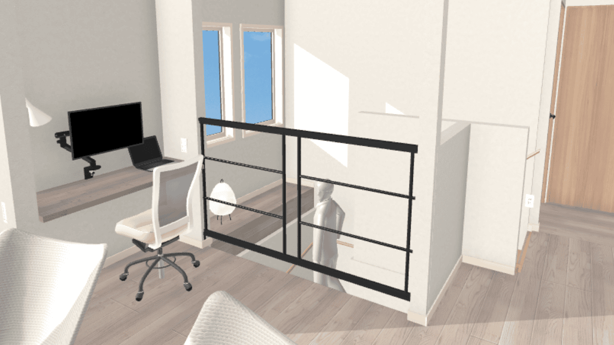 2階吹抜けをマイホームデザイナーで再現したイメージ画像