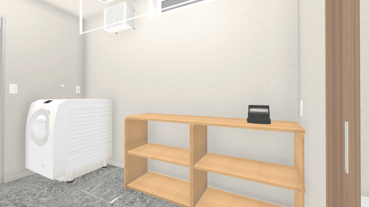 1階洗面室を再現した3Dマイホームデザイナーの室内イメージ