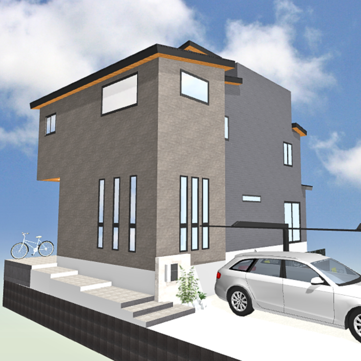 マイホームデザイナーで作成した外観パース