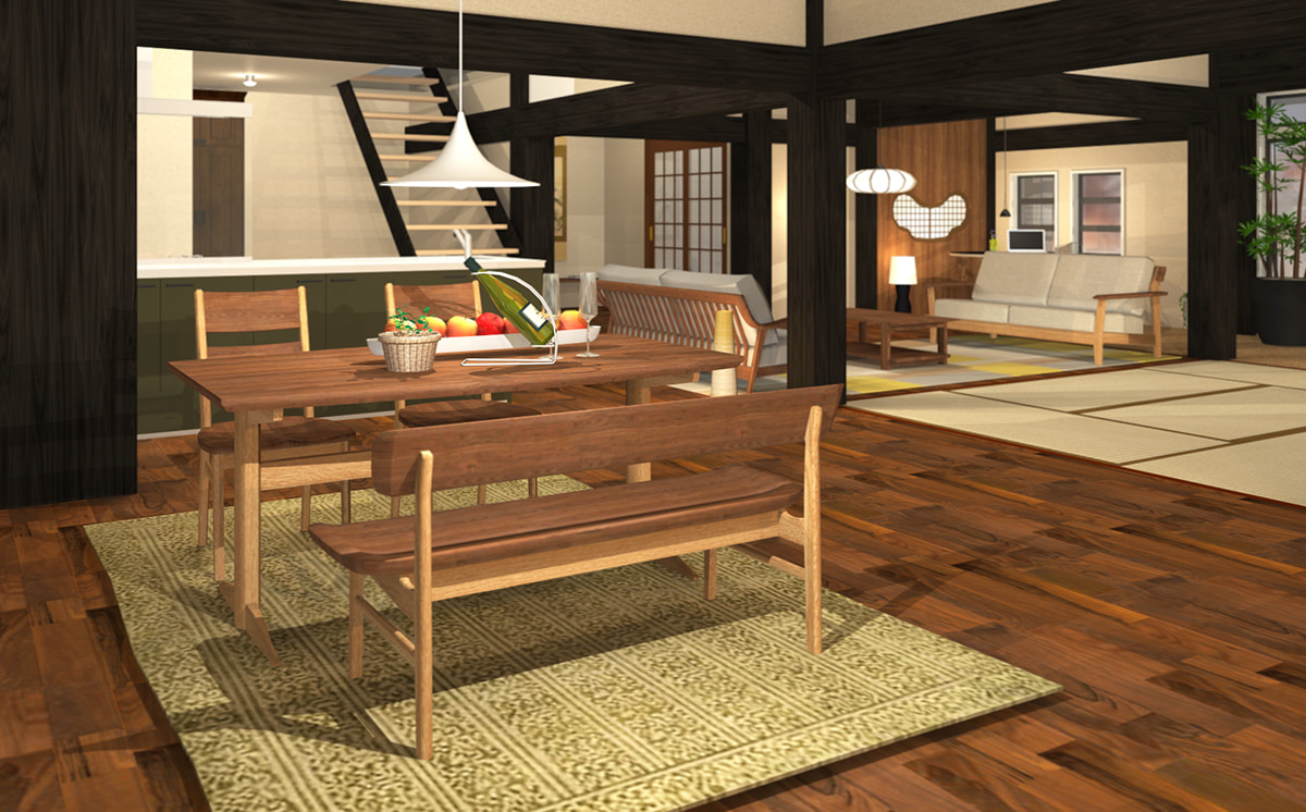 新着パーツ使ってみた-47 イバタインテリアのパーツを使ったパース図