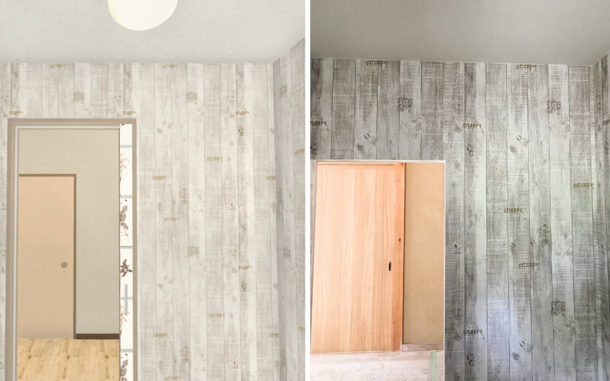 3Dパースと完成写真の比較画像