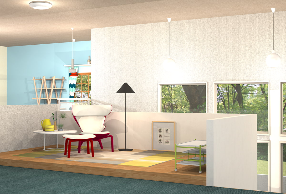 新着パーツ使ってみた-50 ルイスポールセンの3Dパーツを使ったパース図