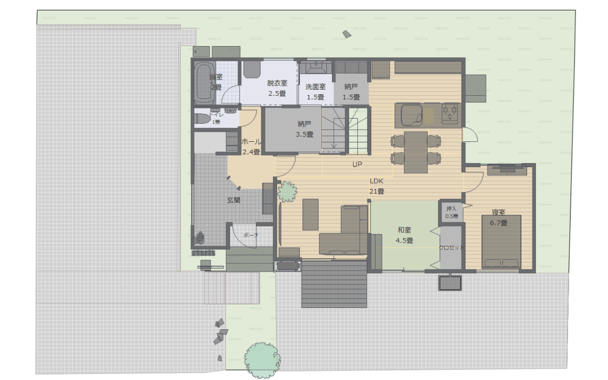 3Dマイホームデザイナーで作成した1階間取り