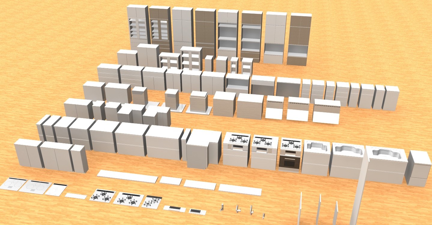 キッチンユニットパーツ鳥瞰図