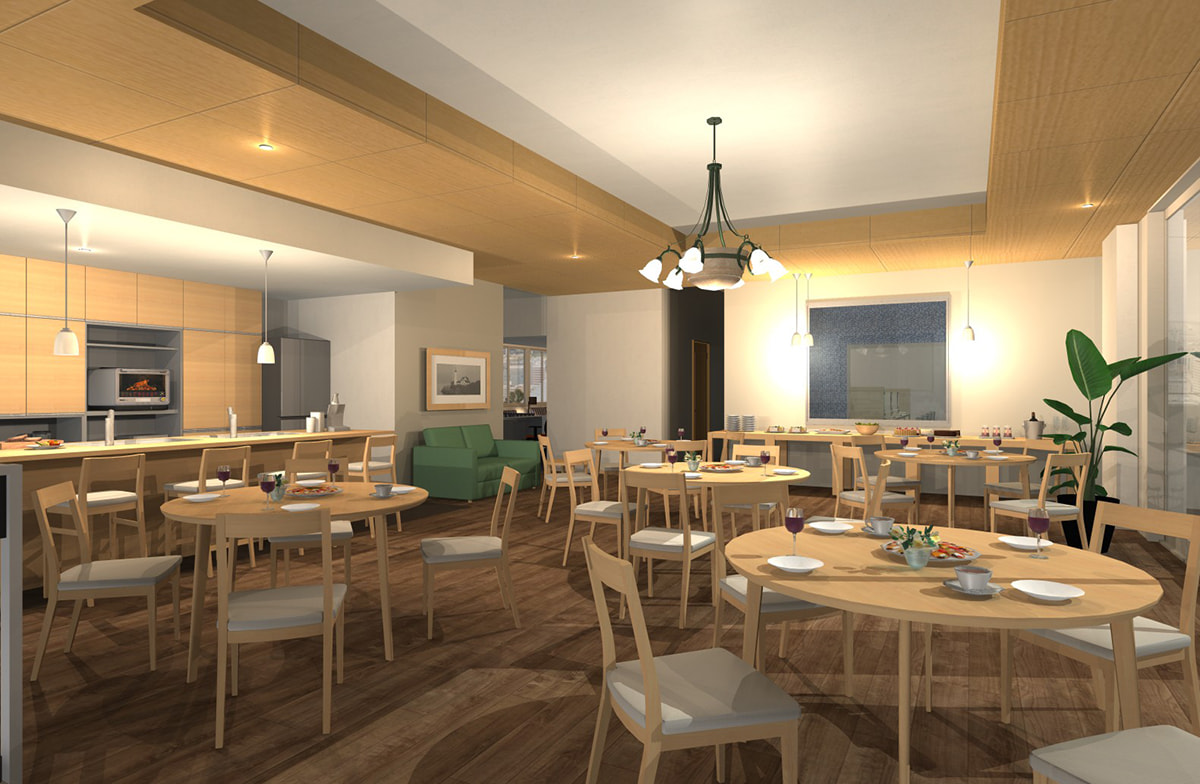 ユニットパーツを用いた施設（パーティスペース）パース例