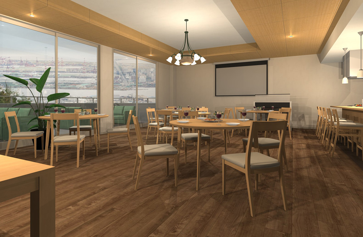 ユニットパーツを用いた施設（パーティスペース）パース例