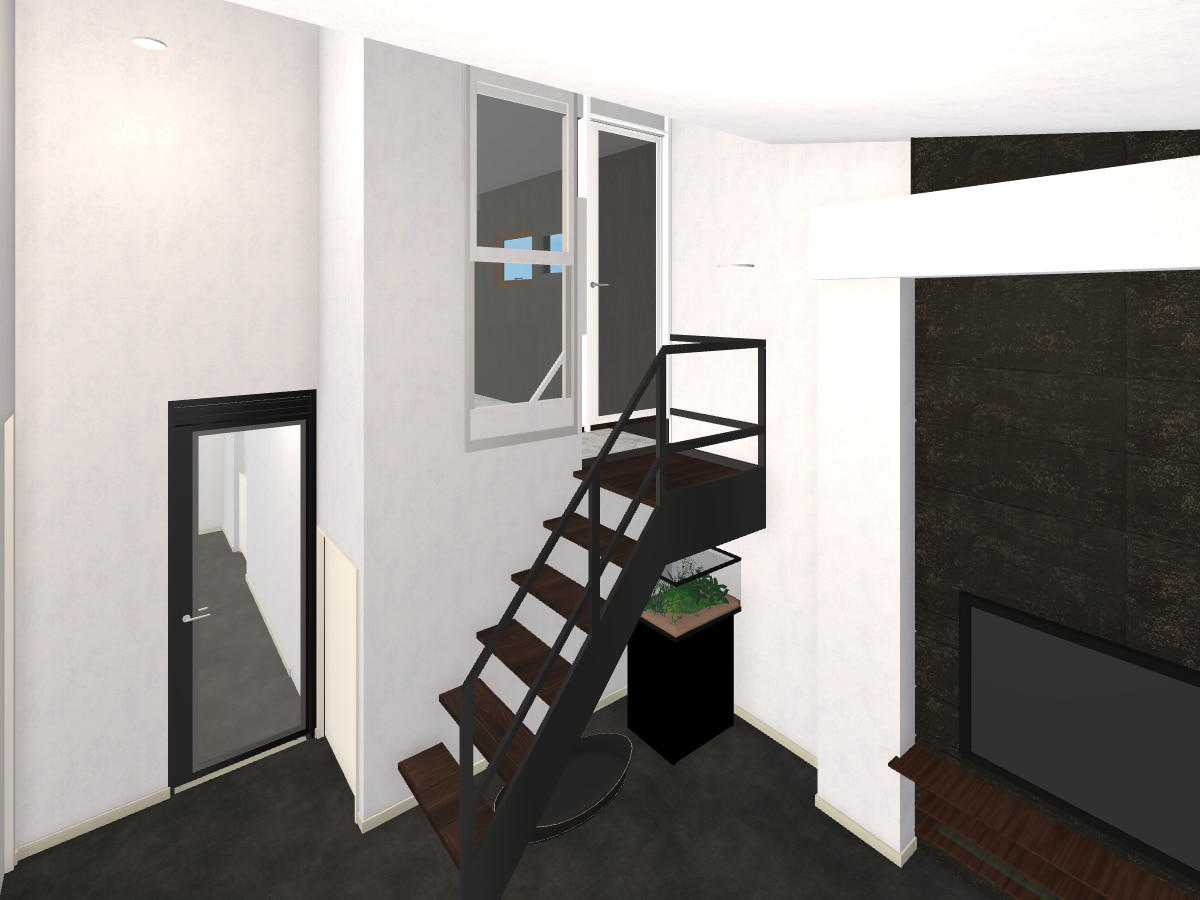 【3Dマイホームデザイナーで建てた家】こだわりを詰め込んだ2世帯住宅 猫専用部屋（3Dパース）