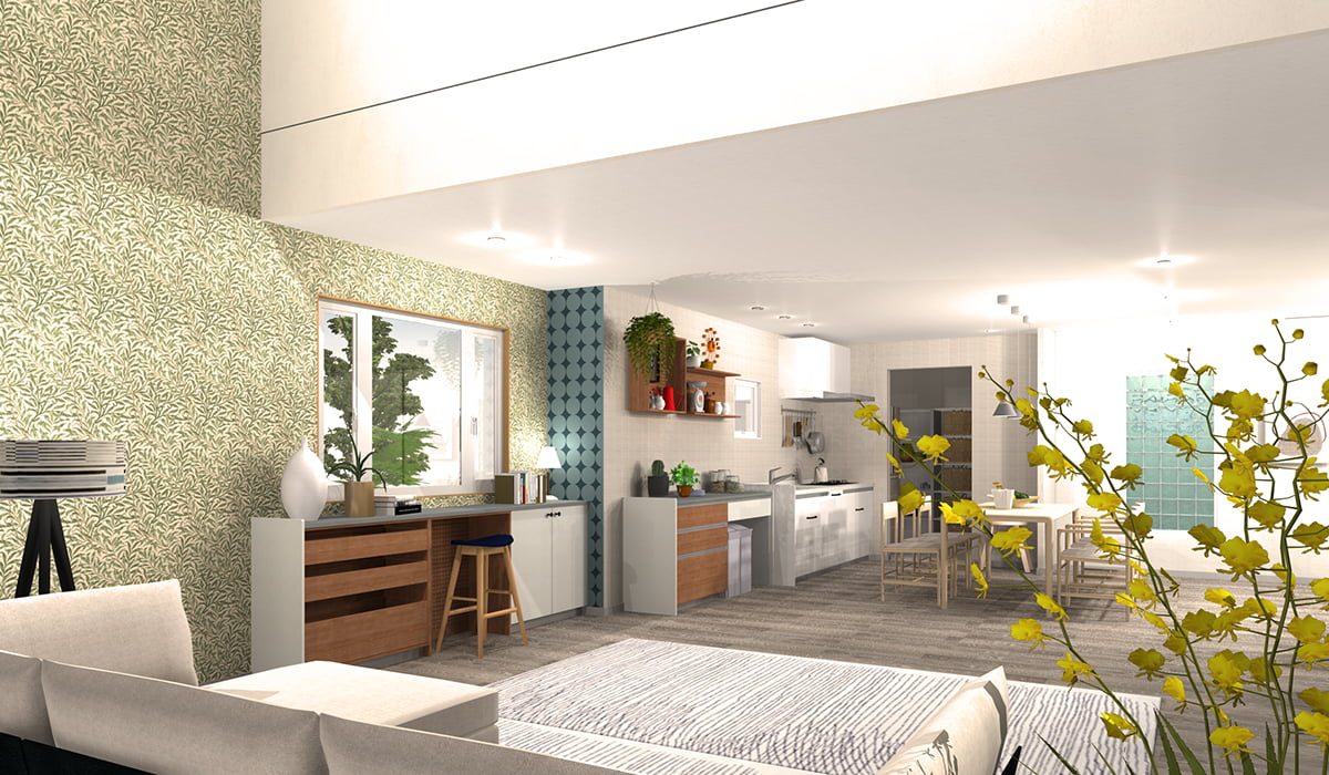 新着パーツ使ってみた-55 パナソニックの3Dパーツを使ったパース図