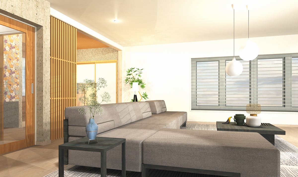 新着パーツ使ってみた-56 カンディハウスの3Dパーツを使ったパース図