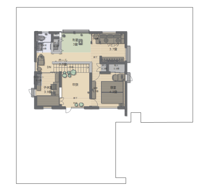 【3Dマイホームデザイナーで建てた家】注文の多い施主 2階間取り図